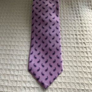 Ermenegildo Zegna Lavender/Lilac 100% Silk Tie With Blue Paisley Print I…